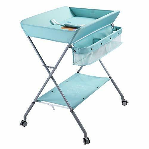 Baby Changing Table Portable Folding Diaper Changing Station with Wheels,