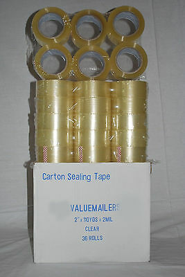 36 Rolls Carton Sealing Clear Packing 2 Mil Shipping Box Tape 2