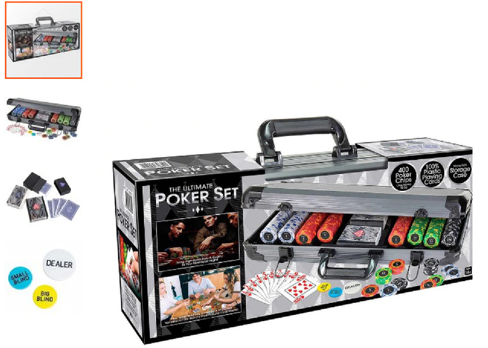 The Ultimate Poker Set 400 Poker Chips 2 Decks of Cards Enough for 8 Players