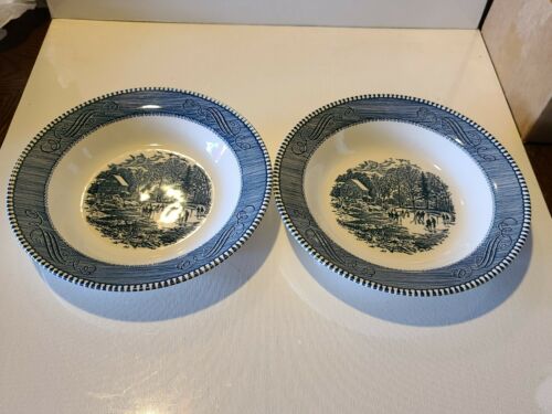 Royal China CURRIER AND IVES blue/white 8.5