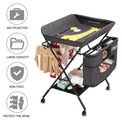 Baby Changing Table Portable Folding Diaper Changing Station Mobile Nursery