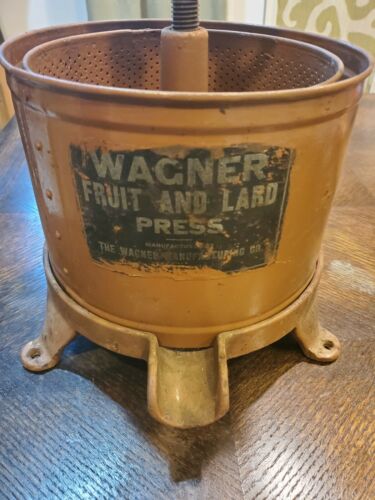 *painted* Wagner Antique Fruit And Lard Press Sidney, Ohio 1912 Very Rare!!