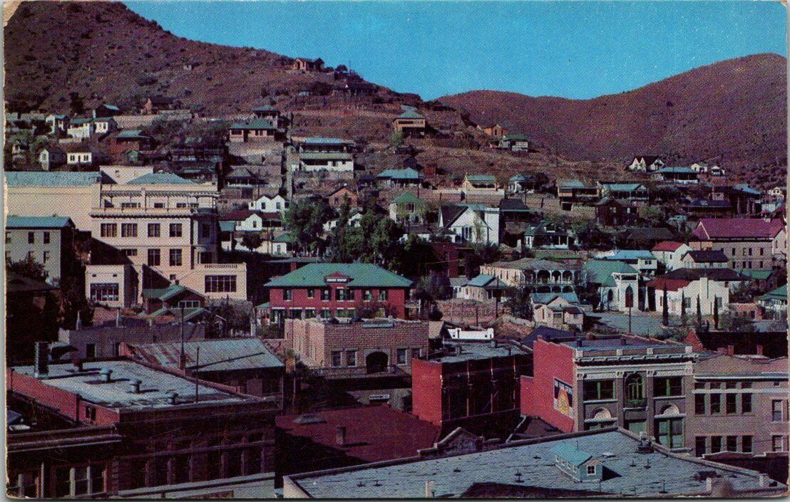 Bisbee Arizona looking North across Tombstone Canyon Postcard Posted 1962 C10