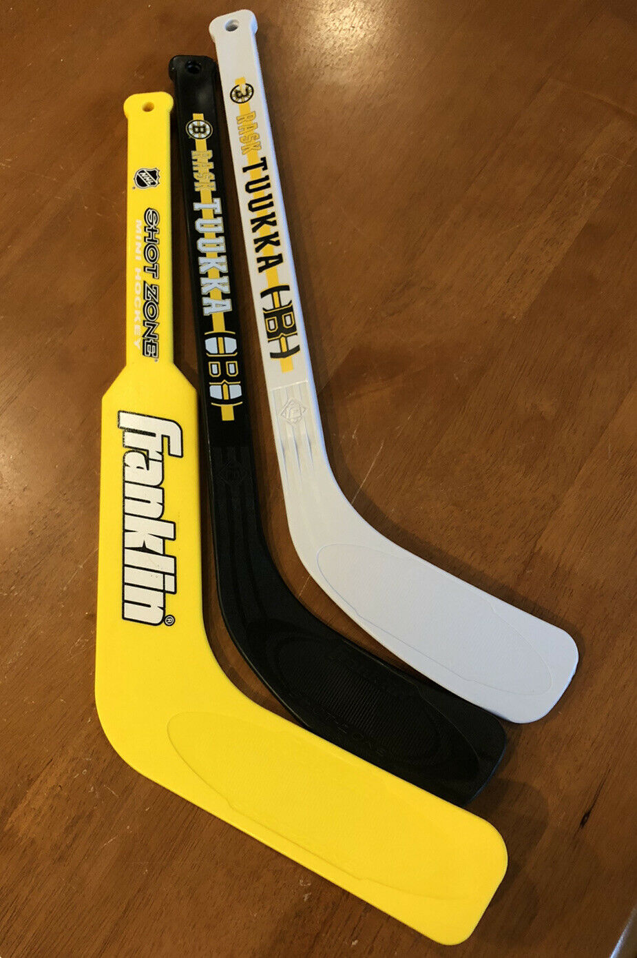 3 Mini Hockey Sticks Franklin Shot Zone Goalie Righty Lefty Bruins Rask Lot