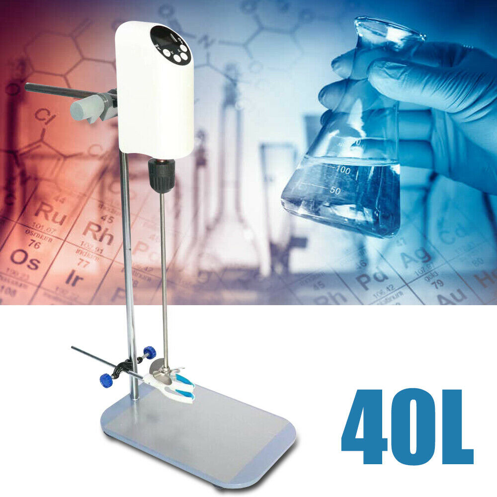 Food&lab Electric Overhead Stirrer Mixer Agitator Homogenizer High Accuracy 40l