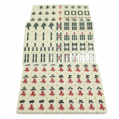 Asian Mah-jong with Case Dices indicator Portable Mahjong Set 144 Tiles