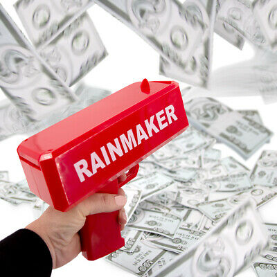 Rainmaker Make It Rain Machine Money Party Shooter Gun Shoots Out Bills & More