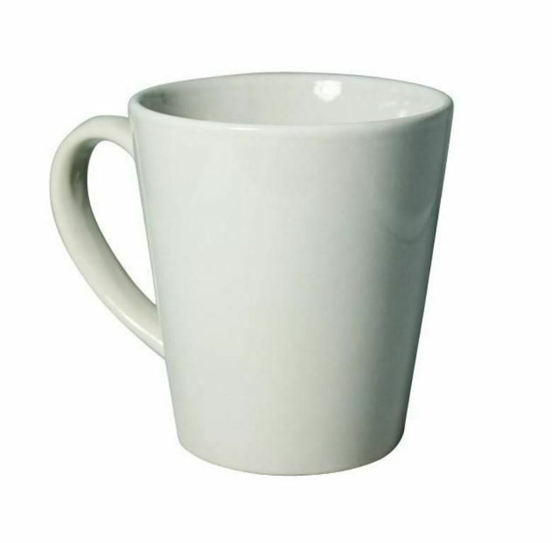 30 X 12 Oz Glossy White Stoneware Latte Coffee Mug Ceramic Latte Coffee Cup