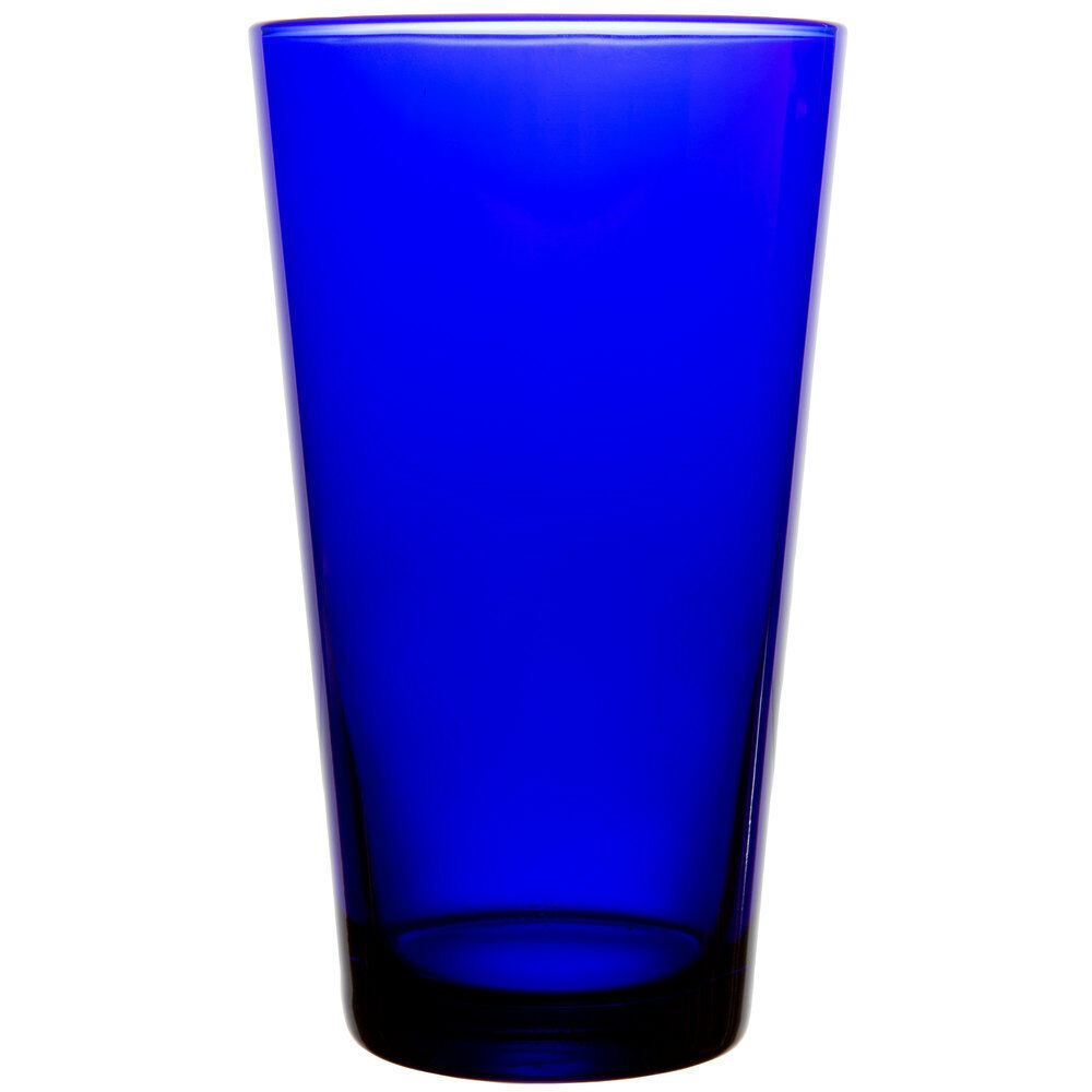 (12-pk) Libbey 171b Cobalt Blue 17 Fl Flare Cooler Glasses, Real Blue Glass
