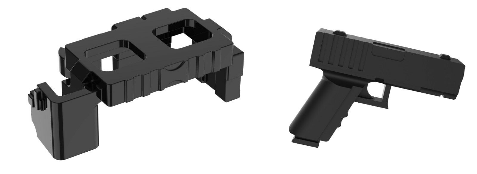 SG17+Black Tactical belt (W187+37) G1 9mm pistol compatible w/ toy brick minifig