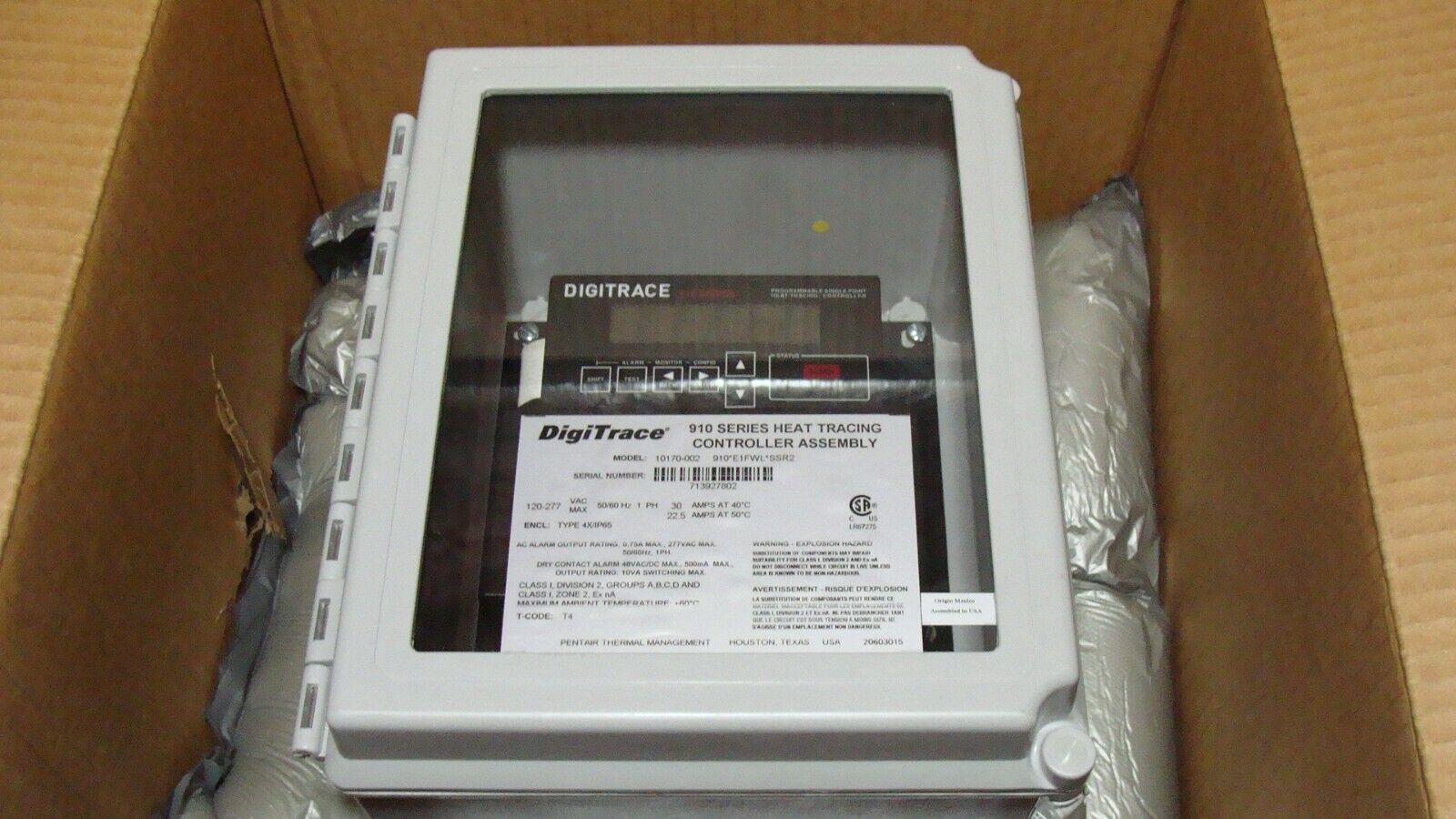 New  Nvent Raychem 910 Series Heat Tracing Controller Assembly 10170-002 120-277