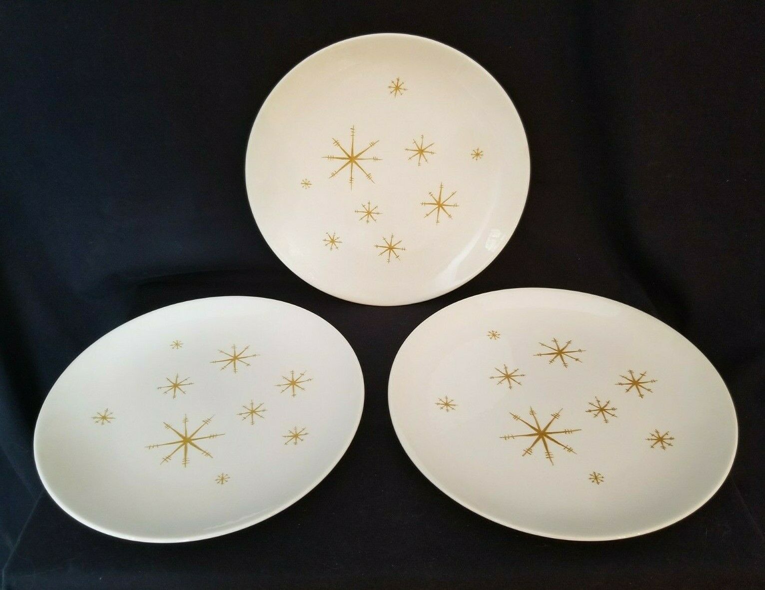 Vtg Star Glow set of 3 Dinner Plates 10