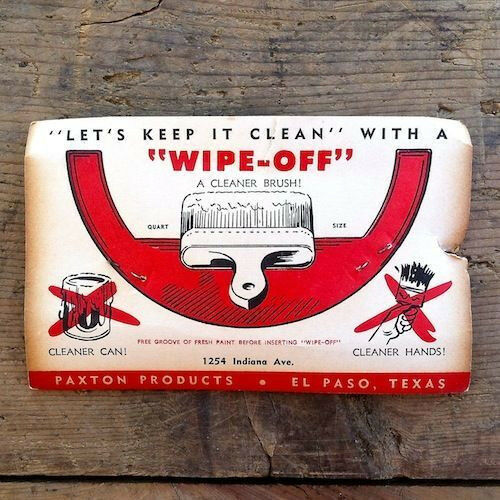 Vintage Original Wipe-off Paint Brush Gadget Cleaner On Old Store Card 1940s