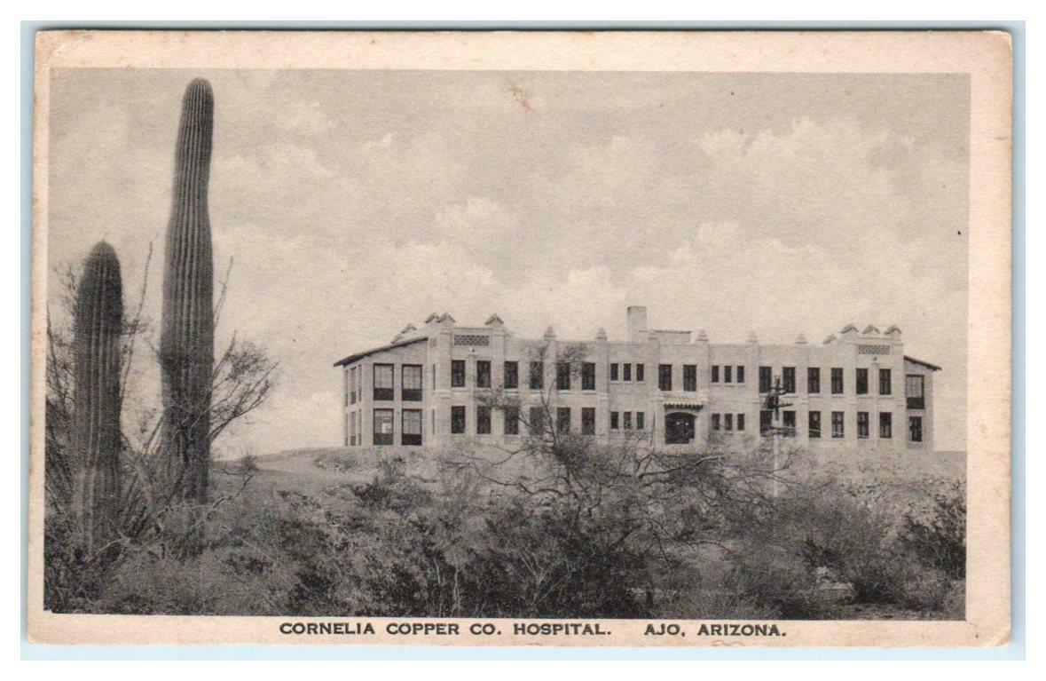 Ajo, Arizona Az ~ Mining Town Cornelia Copper Co. Hospital C1920s  Postcard